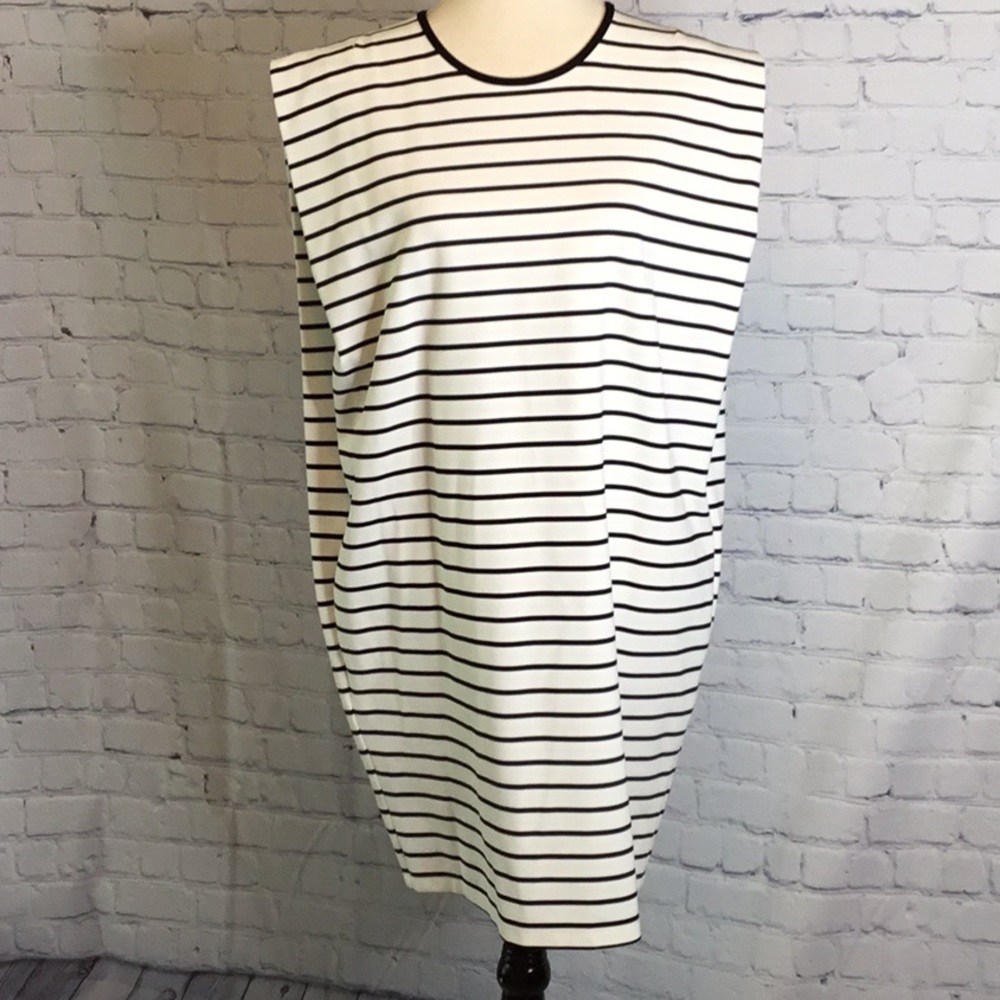 I ❤️ Tyler Madison Black and White Striped Sheath Dress